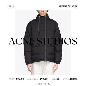 ACNE STUDIOS A/W 2019 Black Nylon Down Puffer Jacket